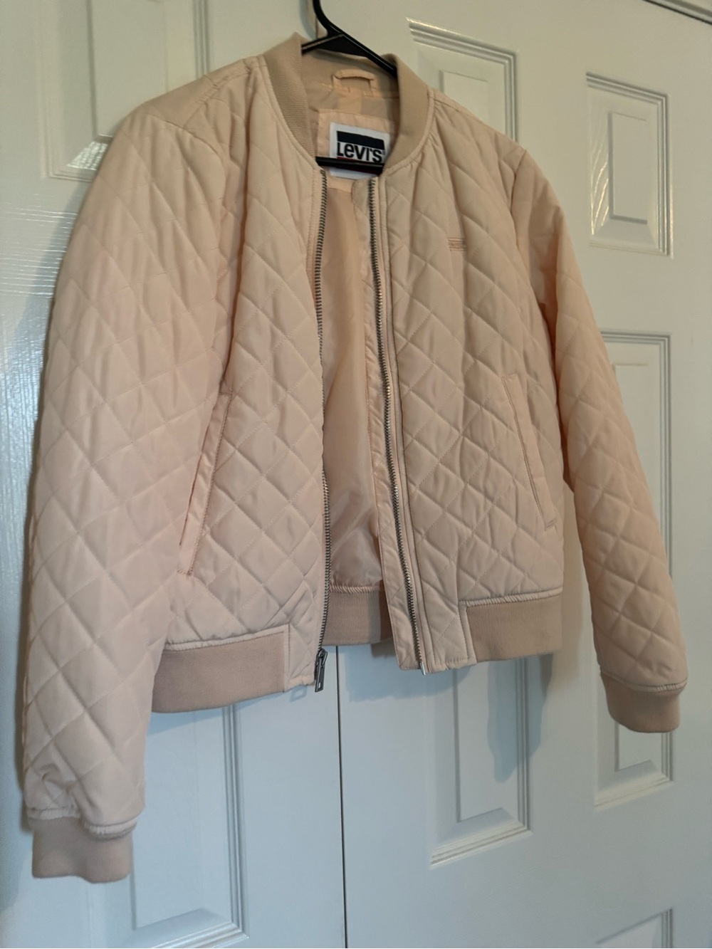 Levi's Quilted Bomber Jacket in Pale Blush